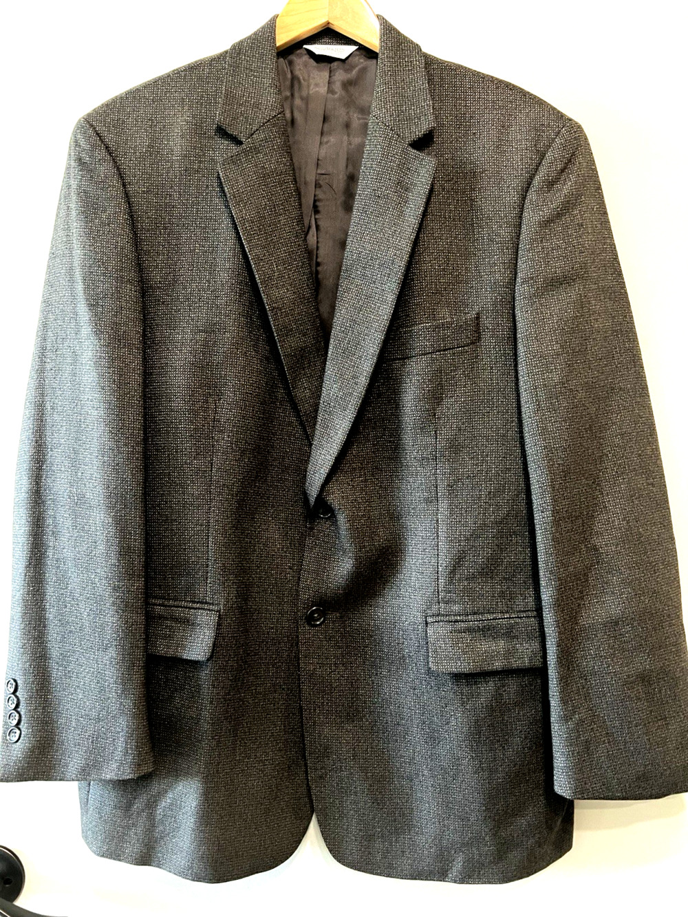 Joseph Feiss 100% Lambswool Blazer Sport Coat Jacket Dark brown Classic 46L